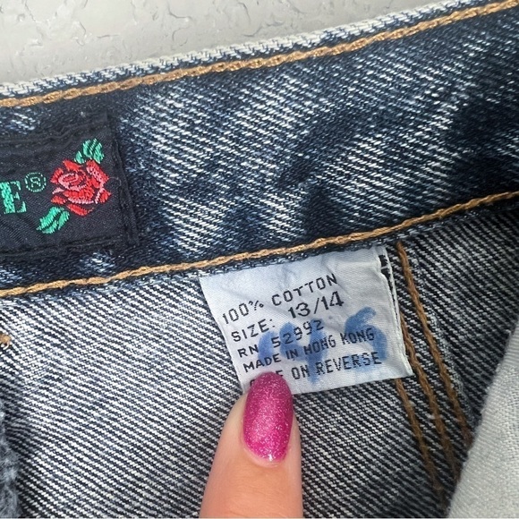 Jordache Vintage 80's Stonewash Jeans Embroidered Rose Logo High-Rise 13/14 - Picture 11 of 13